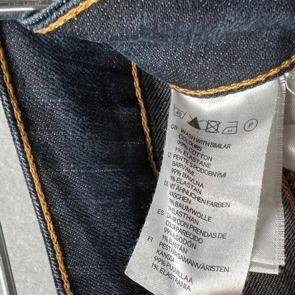 H&M Jeans Womens Sz 31 Low Rise Skinny Leg Stretch Dark Washed Denim Cotton Blue - Picture 7 of 10